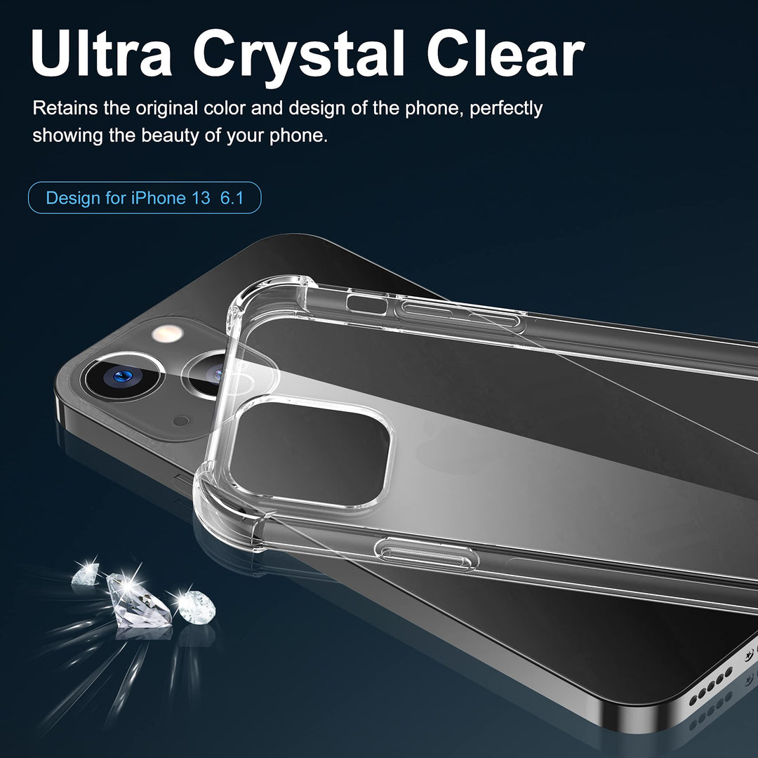 for iPhone 13 Clear Case Shockproof Phone Cover Protective Phone Case for iPhone 13, 6.1 inch