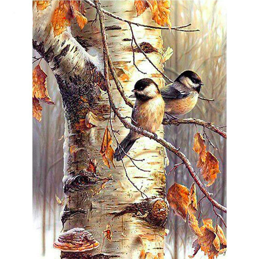 DIY 5D Diamond Painting Arts Sparrow Bird Kits for Adults Full Round Drill, Paintings Embroidery Pictures Craft for Home Wall Decor,5D Painting Dots Kits (Bird)