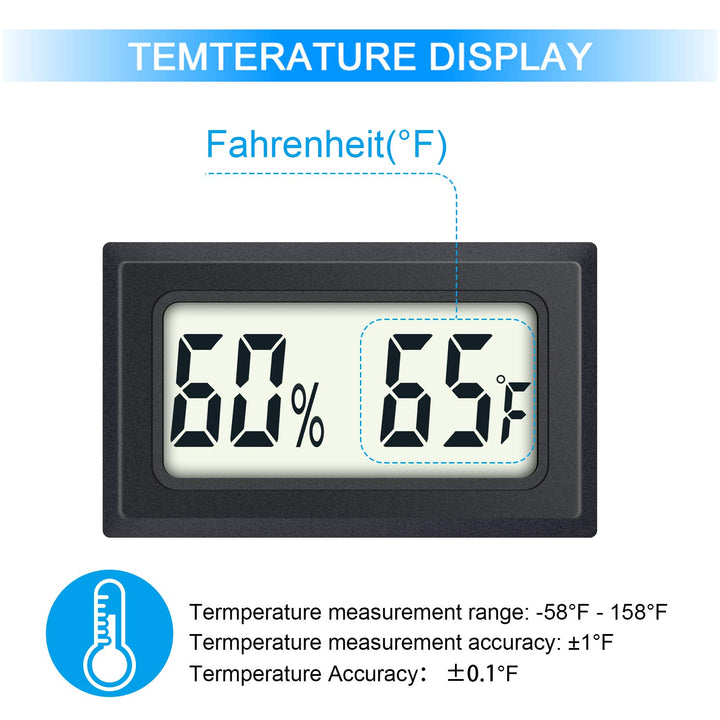 Reptile Thermometer 4-Pack Mini Digital Humidity Temperature Meters Gauge Indoor Hygrometer Thermometer AikTryee wiht  for Humidors Greenhouse Garden Cellar Closet Guitar Case