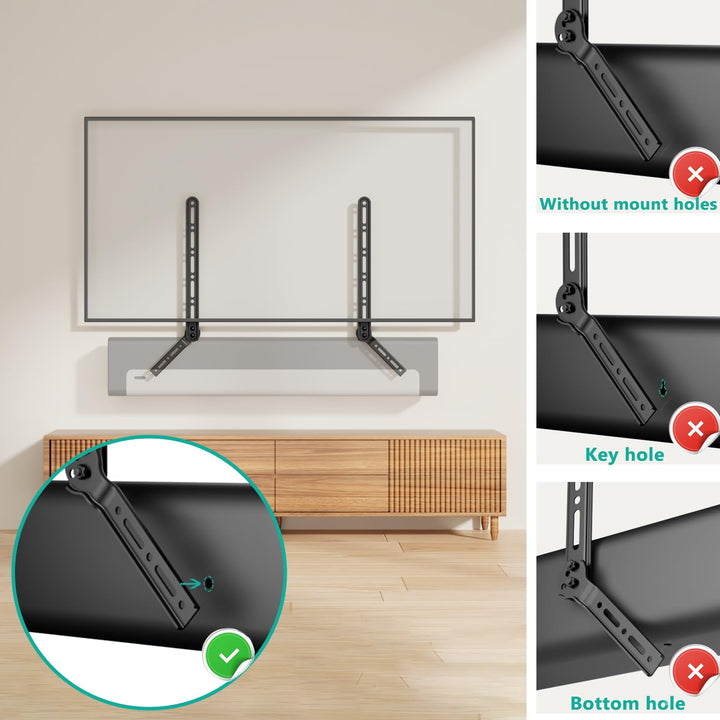 WALI Sound Bar Mount Bracket, for Mounting Above or Und