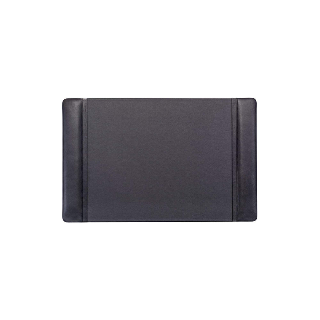 Black Leather Desk Pad with Side Rails, 25.5-Inch by 17.25-Inch