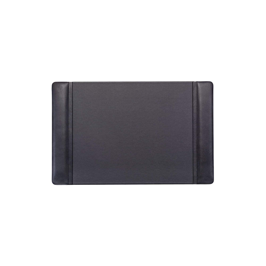 Black Leather Desk Pad with Side Rails, 25.5-Inch by 17.25-Inch