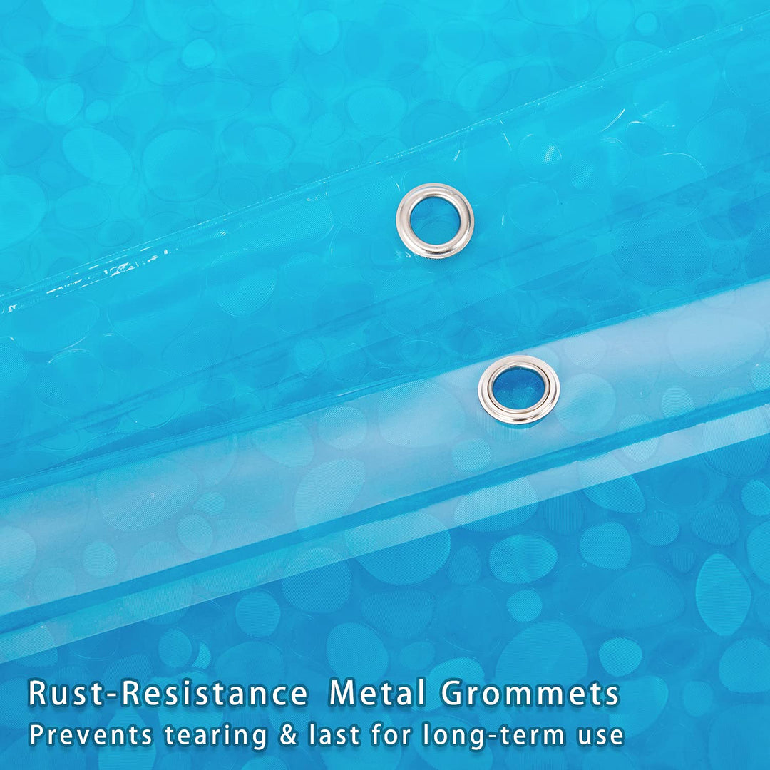 Waterproof Shower Curtain Liner 8G EVA Thick Curtain with Heavy Duty 3 Bottom Magnets for Shower Stall, Bathtubs, 3D Pebble Pattern, 72 x 72,12 Hooks