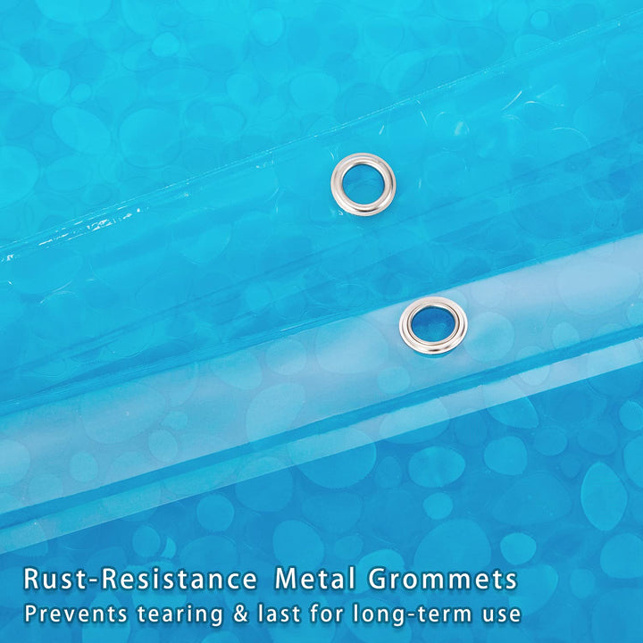 Waterproof Shower Curtain Liner 8G EVA Thick Curtain with Heavy Duty 3 Bottom Magnets for Shower Stall, Bathtubs, 3D Pebble Pattern, 72 x 72,12 Hooks