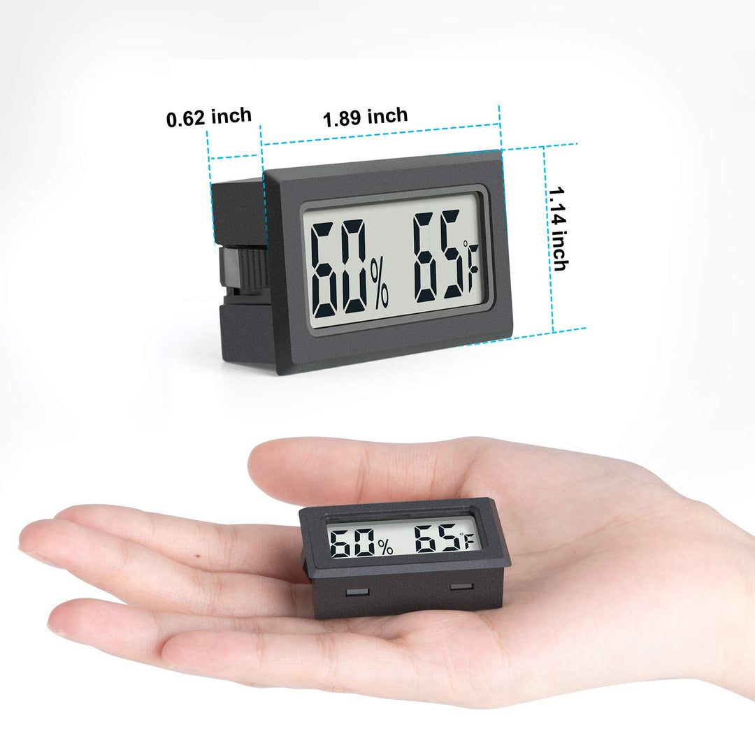 Reptile Thermometer 4-Pack Mini Digital Humidity Temperature Meters Gauge Indoor Hygrometer Thermometer AikTryee wiht  for Humidors Greenhouse Garden Cellar Closet Guitar Case