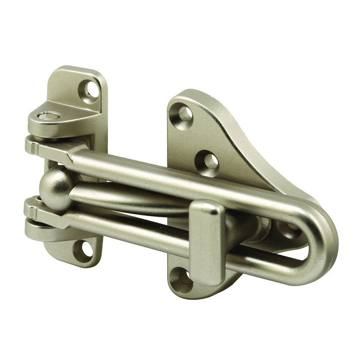Prime-Line U 11316 Swing Bar Door Guard With High Security Auxiliary Lock, Satin Nickel Finish (Single Pack)