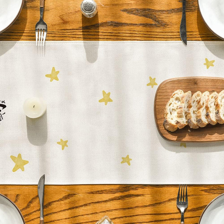 Pink Moon Flowers Stars Ramadan Eid Table Runner, Seasonal Summer Holiday Kitchen Dining Table Runners for Home Party Decor 13 x 72 Inch