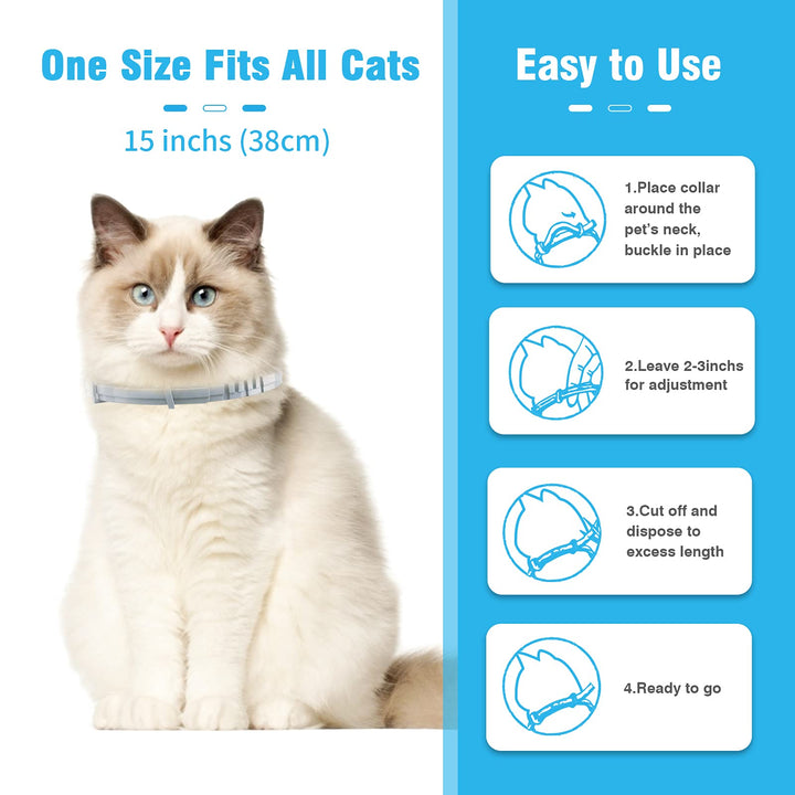 3 Pack Calming Collar for Cats Pheromone Calm Anxiety Collar for Cats and Kittens Stress Reliever Relaxing Comfortable Collar Breakaway Design Gray