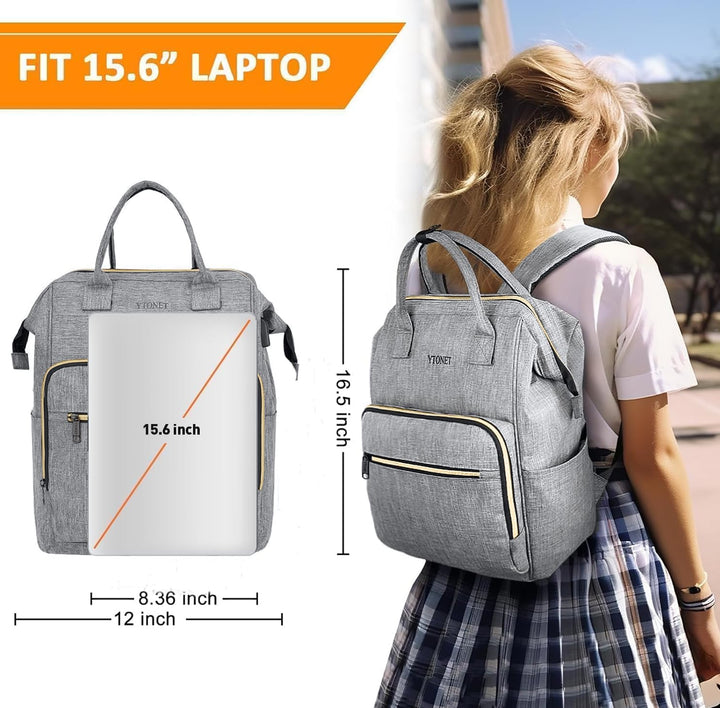 Ytonet Backpack for Women, 15.6 Inch Bookbag for Women 
