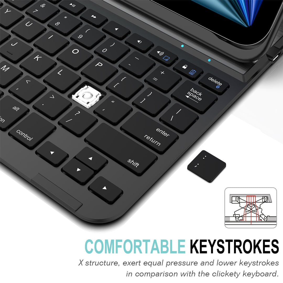 iPad Air 11-inch 10.9-inch Keyboard, Bluetooth Keyboard with Folio Full Protection Case for Apple iPad Air 11-inch (Air 2024) 10.9-inch (Air 2022) Air 4 and iPad Pro 11-inch Pro 4(2022) Pro 3 2