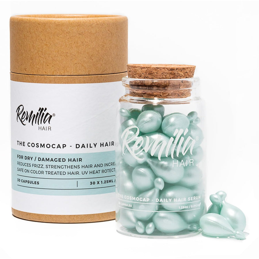 Hair Serum with Keratin, Silk Protein & Vitamin B5-30 Capsules - Hair Styling Oils for Frizzy and Damaged Hair