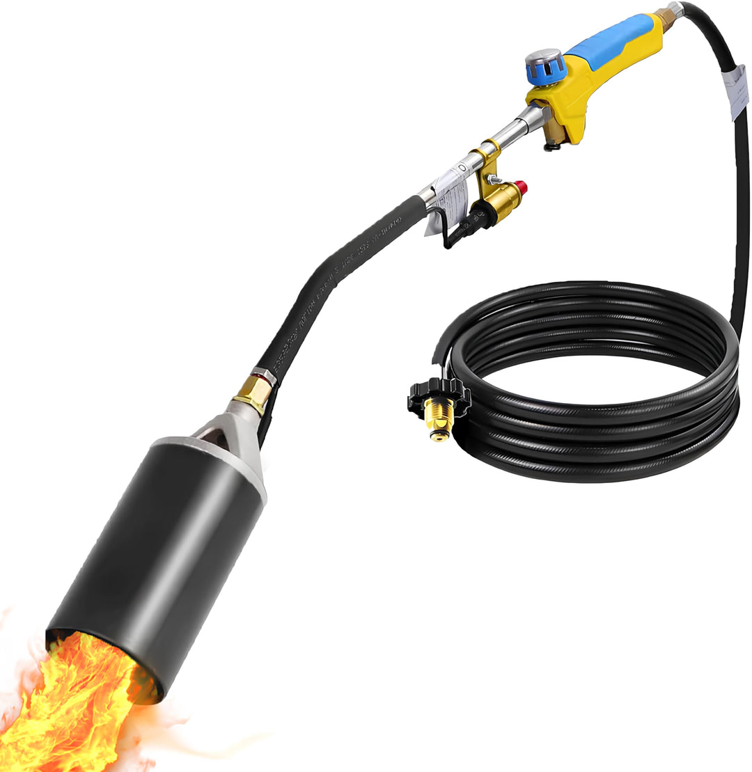 Propane Torch Weed Burner,High Output, Connect 5-100Lb Propane Tank, Self Igniting,Flame Thrower Fire Gun,Blow torch,Roof Torch