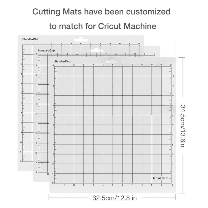 12X12 StandardGrip Cutting Mats for Silhouette Cameo 4/3/2/1(3 Pack),Gridded Adhesive Non-Slip Non-Slip Cutting Mat, Replacement Accessories Set Mats Vinyl Craft Sewing