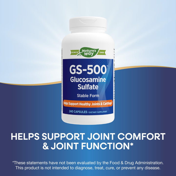 Nature&#39;s Way GS-500 Glucosamine Sulfate, Joint Health Support Supplement*, 240 Capsules