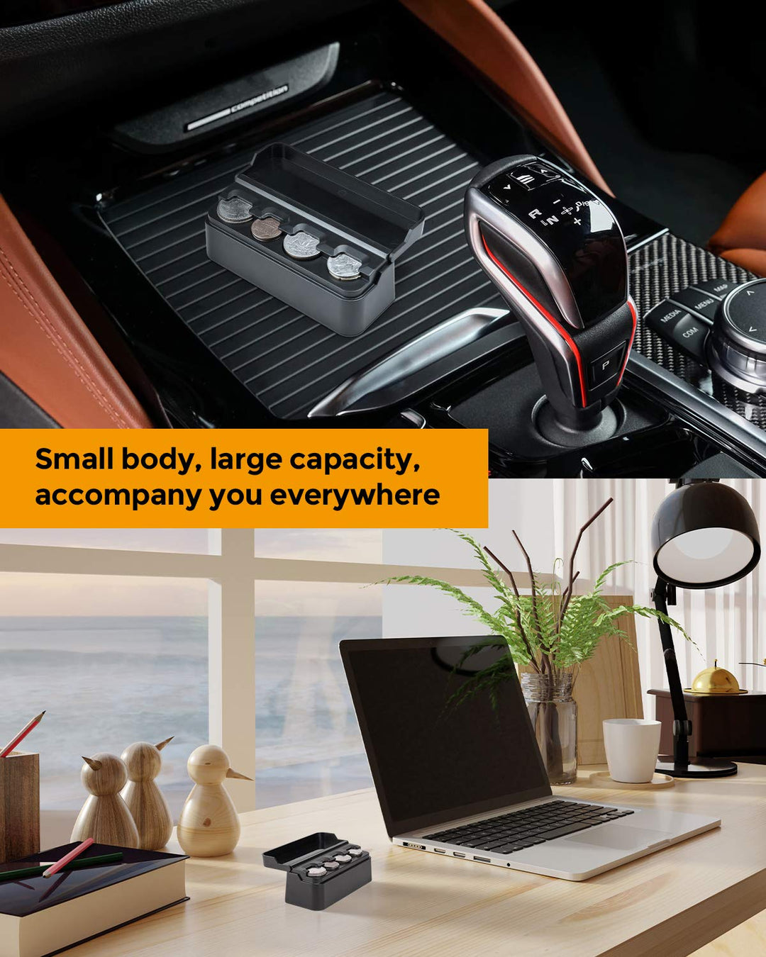 JOYTUTUS Coin Holder for Car Change Organizer Universal