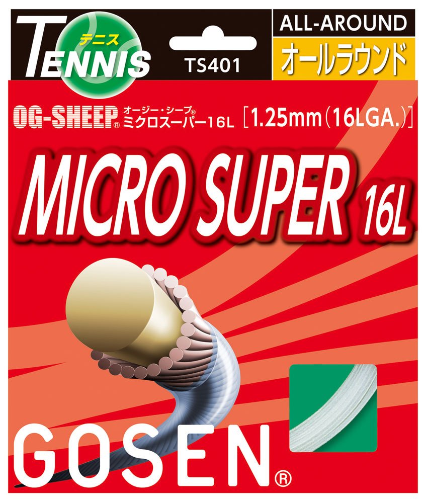 OG-Sheep Micro Super, 16L White 40' Super All-Round Performance, Synthetic Tennis String