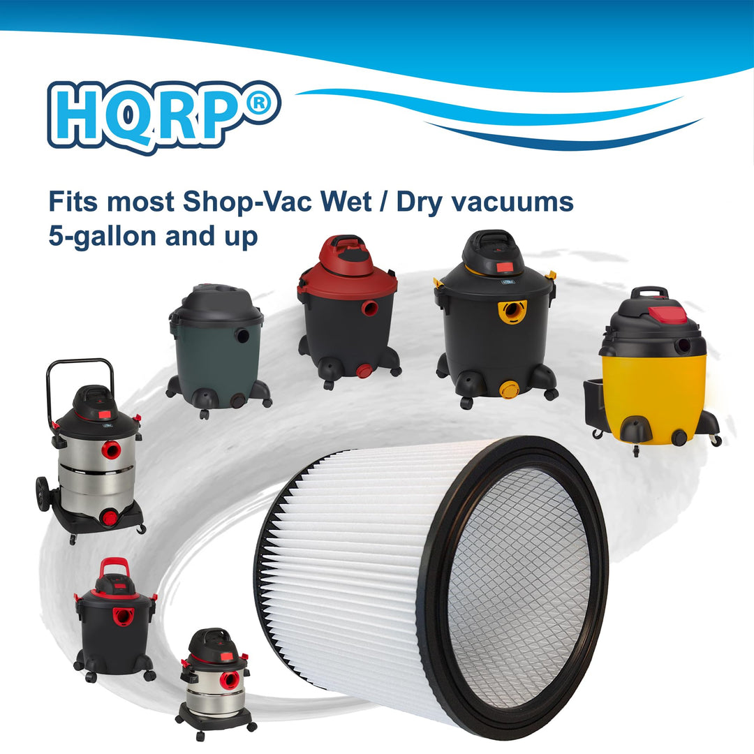 HQRP Cartridge Filter 2-Pack compatible with Shop-Vac 9