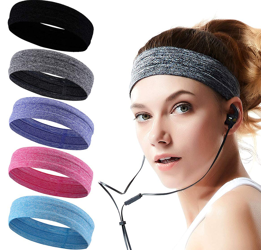 Sweat Band Headbands for Women, Sport Athletic Headband for Yoga Running Sports Travel, Non Slip Workout Headbands,Sweatband for Women Men