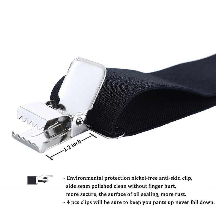 AWAYTR Men Utility Suspenders Adjustable Elastic - Heavy Duty 2 Inch Wide X Shape Strong Clip Suspender (Gray)