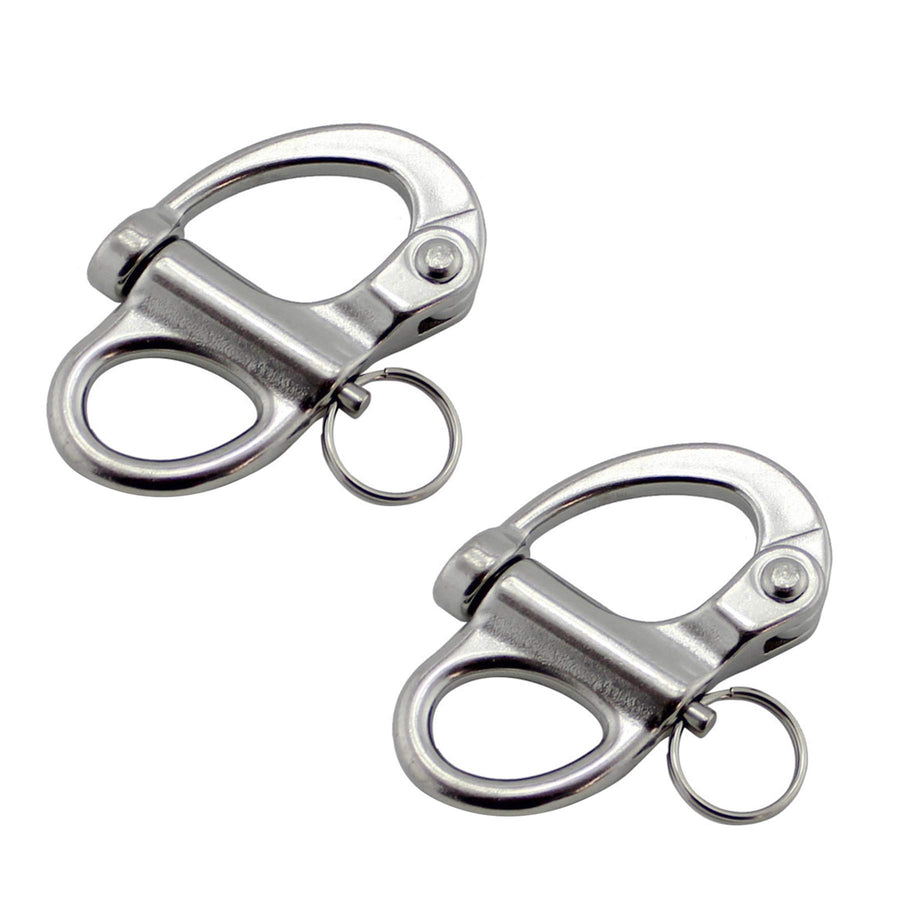 Pair of 3-3/4(96mm)316 Stainless Steel Fixed Bail Snap Shackle for Bracelet, Sailboat
