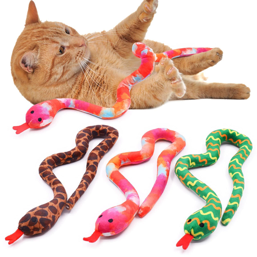 Snake Catnip Toys Kitten Supplies Interactive Catnip Toys for Indoor Cats Snakes Cat Toy Novelty Gift for Cat Lovers Dental Health Chew Catnip Toy for Cats Set of 3