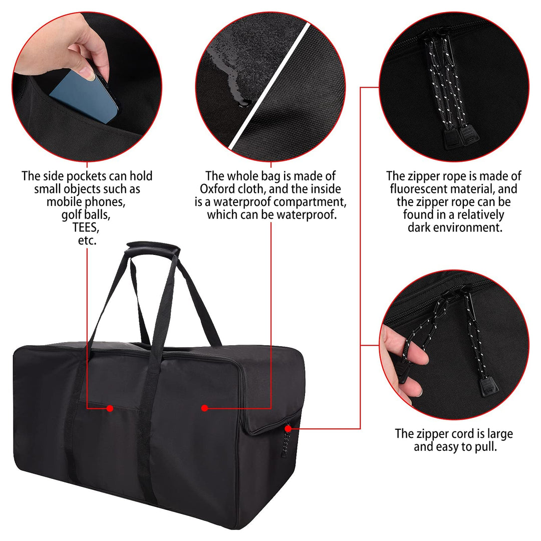 Golf Push Cart Bag 3 Wheel Folding Carry Bag for Caddytek,Carts Cover Protector Black Extra-Large Capacity Cover Collapsible