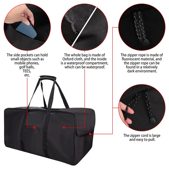 Golf Push Cart Bag 3 Wheel Folding Carry Bag for Caddytek,Carts Cover Protector Black Extra-Large Capacity Cover Collapsible