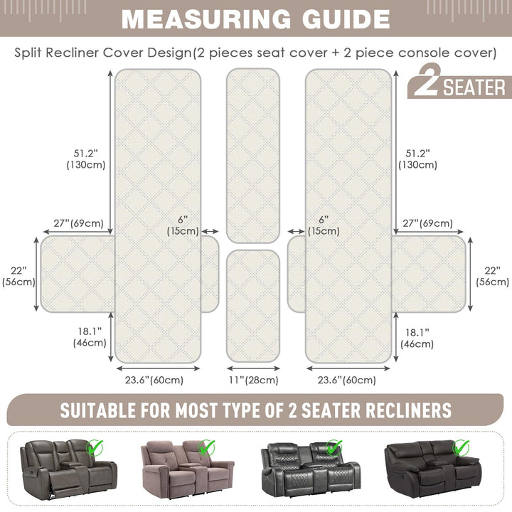 TAOCOCO Loveseat Recliner Cover with Center Console, 10