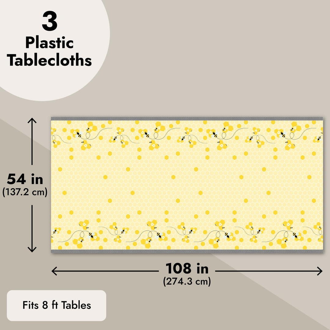 Bee Party Table Covers (54 x 108 in, 3 Pack)