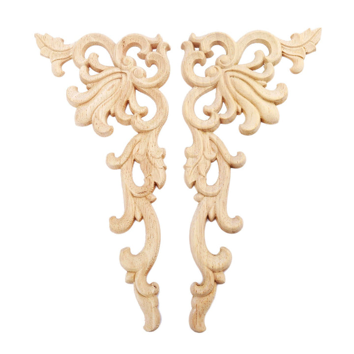 MUXSAM 1-Pair Wood Carved Onlays, 20x10cm/7.87x3.94, Le