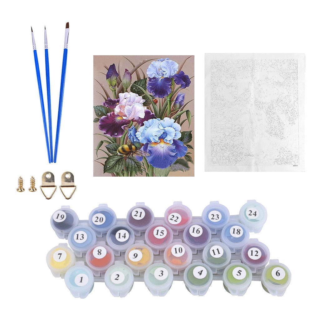 Kimily Flower DIY Paint by Numbers for Adults Kids Purp