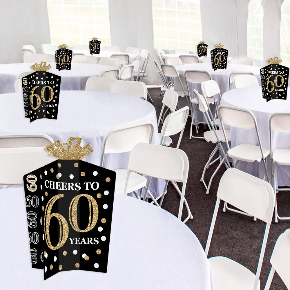 Big Dot of Happiness Adult 60th Birthday - Gold - Table