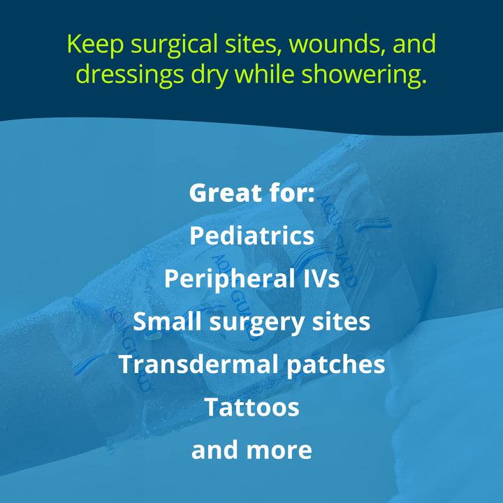 TIDI AquaGuard Sheet – 7” x 7” – Shower Protection Sheet – Self-Adhesive Moisture Barrier – Made Without Latex – Wound Cover For Showering – 7 Sheets Per Package – Home Medical Supplies (50010-PKG)