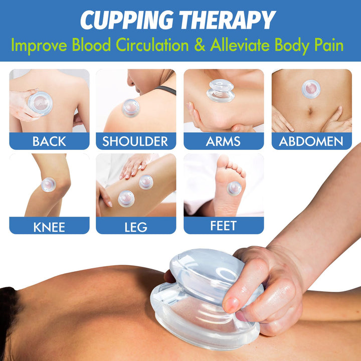 ELERA Silicone Cupping Therapy Set, Professionally Chinese Massage Cups for Cupping Therapy and Cellulite Reduction (7 Cups)