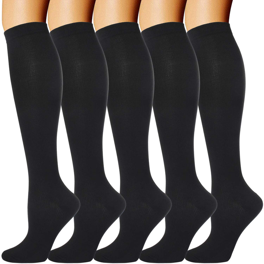 5 Pairs Compression Socks for Men Women 20-30 mmHg for 