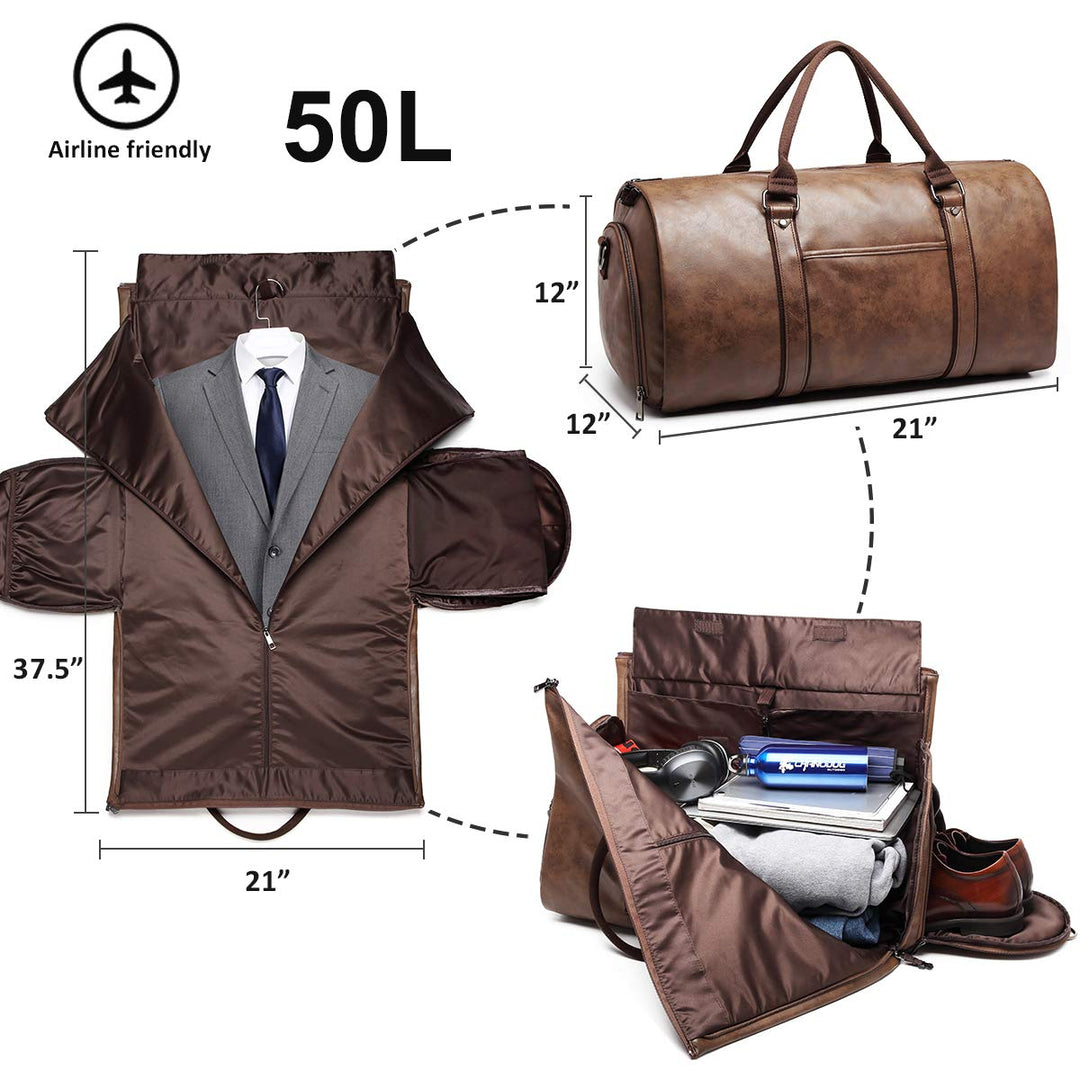 BOLOSTA Carry on Garment Bags for Travel Leather Garmen