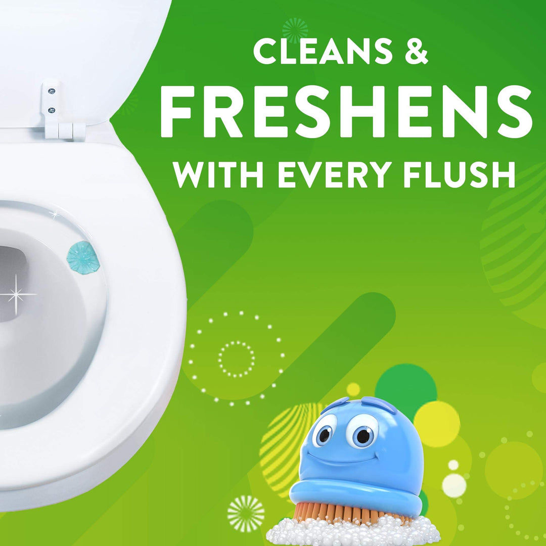 Fresh Gel Toilet Bowl Cleaning Stamps, Gel Cleaner, Helps Prevent Limescale and Toilet Rings, Rainshower Scent, 6 Stamps