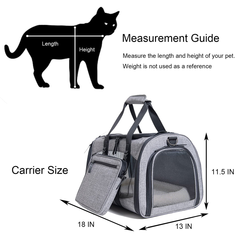 Cat Carrier Dog Travel Bag Pet Carriers for Small Medium Large Cats & Small Dogs ( Collapsible, Soft Sided, Airline Approved )