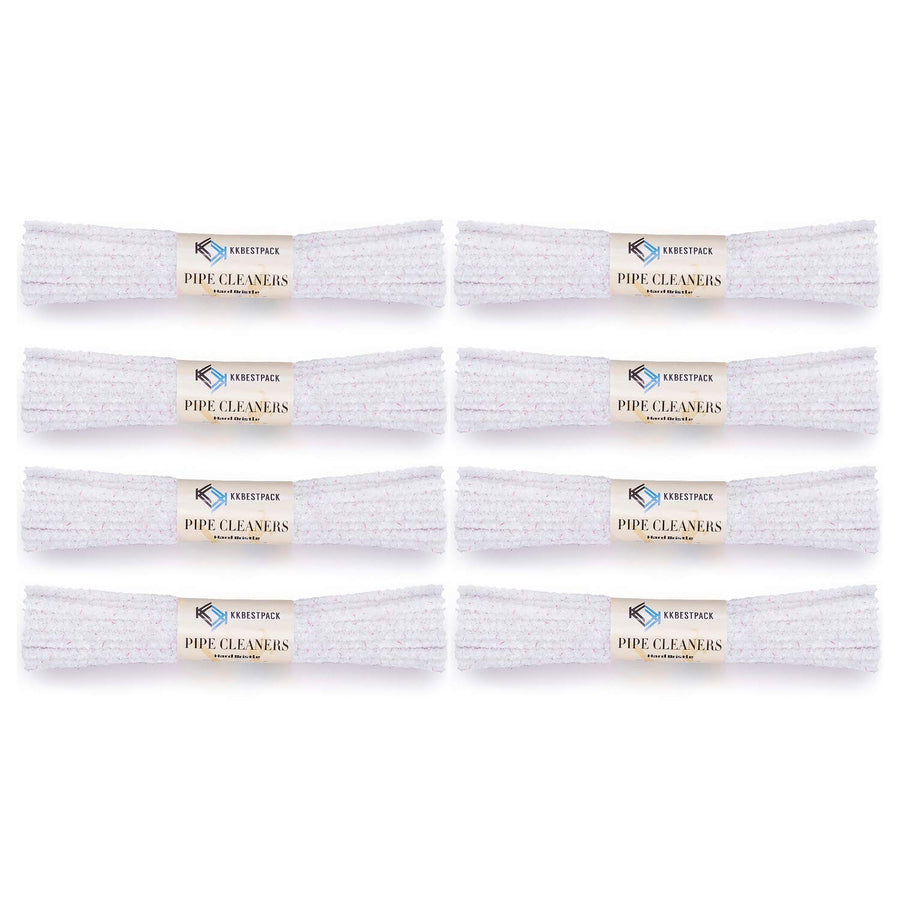 Kkbestpack White Hard Bristle Pipe Cleaners 8 Bundles, 352 Count Glass Cleaner (Hard)