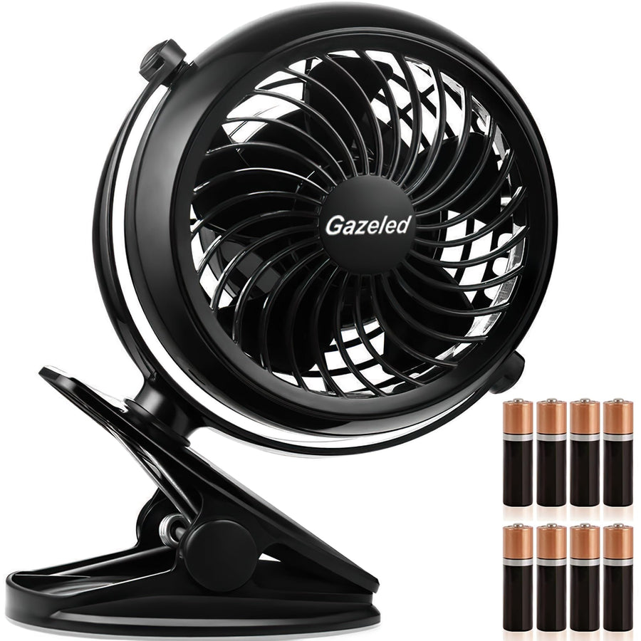 Gazeled Clip on Fan Battery Operated, 360° Rotation, wi