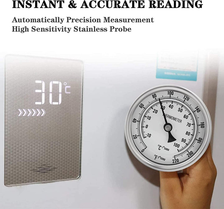 3 Dial 2 Probe FERRODAY 1/2 NPT Stainless Steel Thermometer Dial Thermometer 1/2 NPT Homebrew Kettle Thermometer Weldless w/O-Rings 0-220ºF Kettle Thermometer Stainless Steel Brew Pot Thermometer