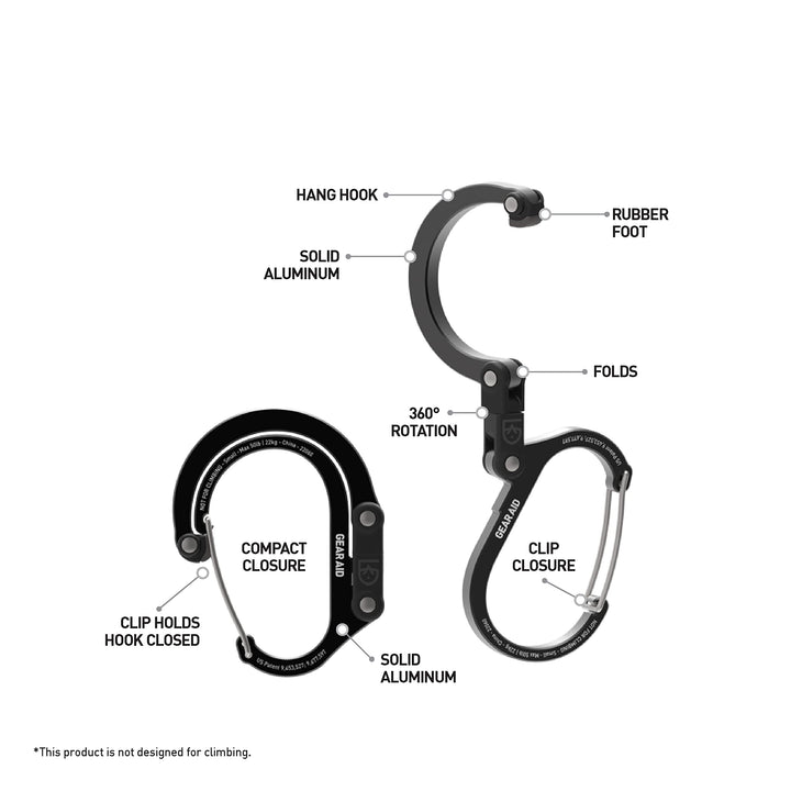 HEROCLIP Carabiner Clip and Hook (Small) | For Purse, Stroller, and Backpack