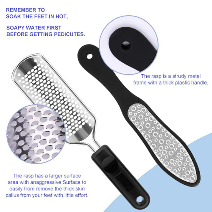 BS-MALL 2PCS Professional Pedicure Rasp Foot File Cracked Skin Corns Callus Remover for Extra Smooth and Beauty Foot