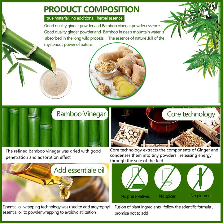 Ginger Foot Pads Bamboo Vinegar Ginger Wormwood Powder 
