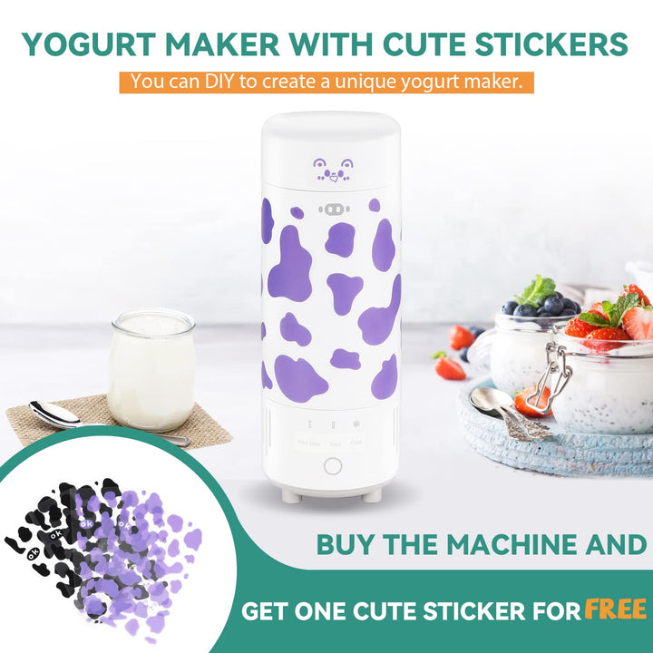 Yogurt Maker Machine 250ml, Multifunctional Greek Yogurt Maker with Constant Temperature Control, Yogurt machine Portable with Glass Jar for Home Organic Yogurt