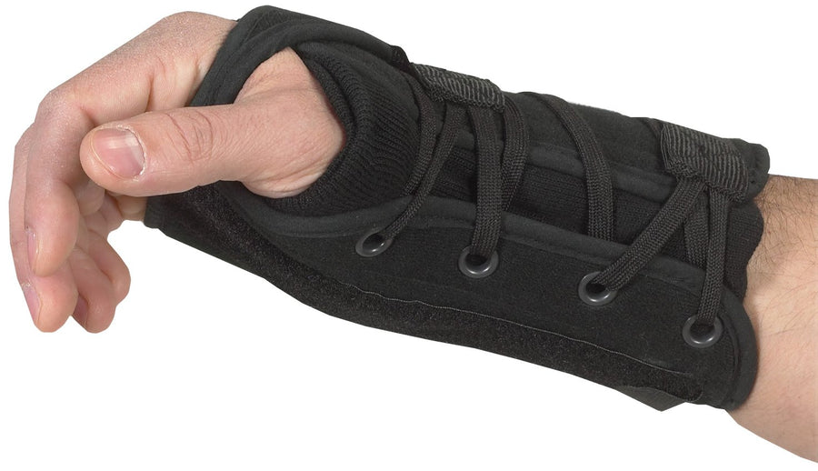 Lace-Up Right Hand Wrist Support, Black, Medium