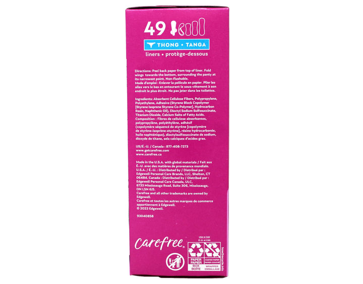 CAREFREE THONGS 49CT UNS#07001