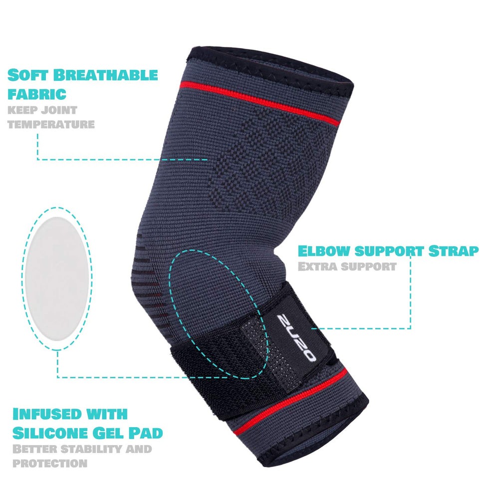 2U2O Fitness Elbow Brace Compression Support Sleeve for