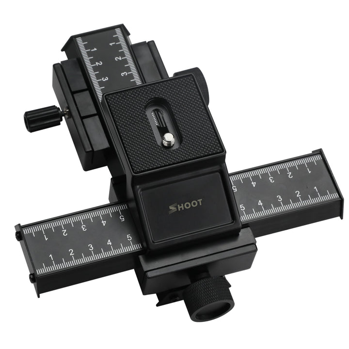 D&amp;F 4 Way Fousing Rail Slider Aluminum Macro Close-Up Stand for Canon Nikon Sony Pentax Olympus and Other DSLR Camera and DC with Standard 1/4 Screw Thread