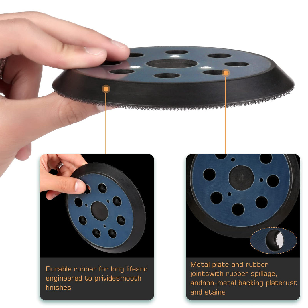 5 inch 8 Hole Sander Hook and Loop Replacement Pad Comp
